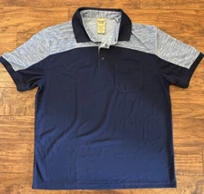 Scandia Woods Large Mens Polo Short Sleeve Shirt Blue