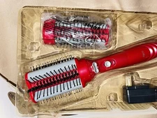 Brand New Revo Styler Red HB2-100 Rotating Brush Ceramic Hair Dryer Straightener