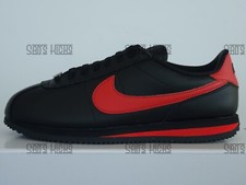 Men's Nike Cortez Prm Leather ID 2025 Black Red Swoosh Classic Nike ID Authentic