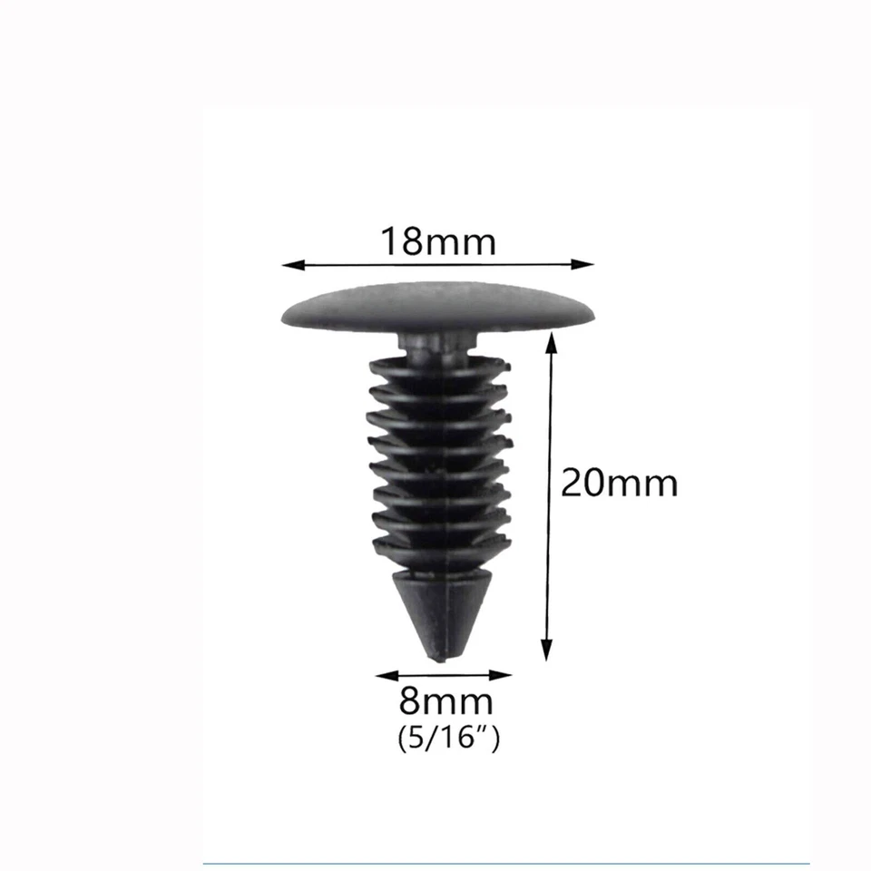 100x 8mm Bumper Clips Auto Car Hole Plastic Rivets Fastener Fender Push Pin NEW - Image 4 of 4
