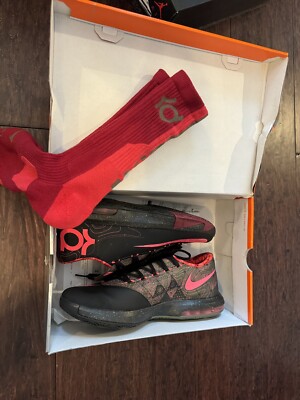 Nike KEVIN DURANT KD VI METEOROLOGY BLACK PINK 599424 006 Size