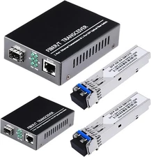 A Pair of 1.25G/S Bidi Gigabit Multi-Mode Fiber Ethernet Media Converter with 2P