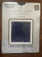Vintage Geoffrey Beene Navy Pantyhose NWT Medium GB-85 USA Sandalfoot Run Resist