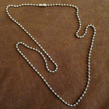 Soldier Dog Tag 2.4mm Bead Ball Chain Silver clr Necklace Stainless Steel 16-24"