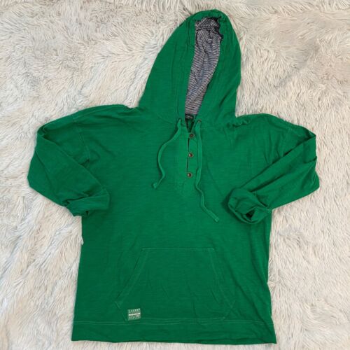 Laruen Ralph Lauren Womens Size Meidum Green 1/4 Button Pullover Hoodie EUC - Afbeelding 1 van 3