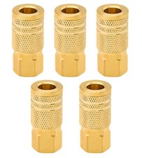 1/4-Inch Brass Female Industrial Coupler, 5 Pack 1/4 Inch Air Hose Fittings N...