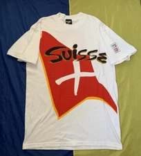 SUISSE WORLD CUP USA 94 VINTAGE SHIRT JERSEY TEAM GEAR USA Sz.L