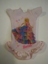 Barbie vintage pink fuzzy nightgown with Barbie's face printed