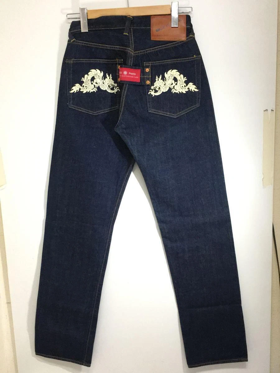 EVISU PARIS Jeans Denim Pants Indigo Cotton Size 30 x 35 Used From Japan