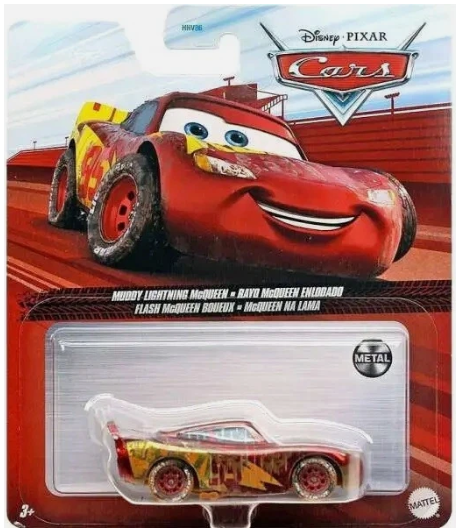 MUDDY LIGHTNING MCQUEEN - Mattel Cars Disney Pixar 1:55 Die-cast