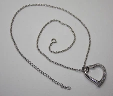 Designer Sterling Silver Heart Slide Pendant Necklace 18" Signed Lanka [063GRA