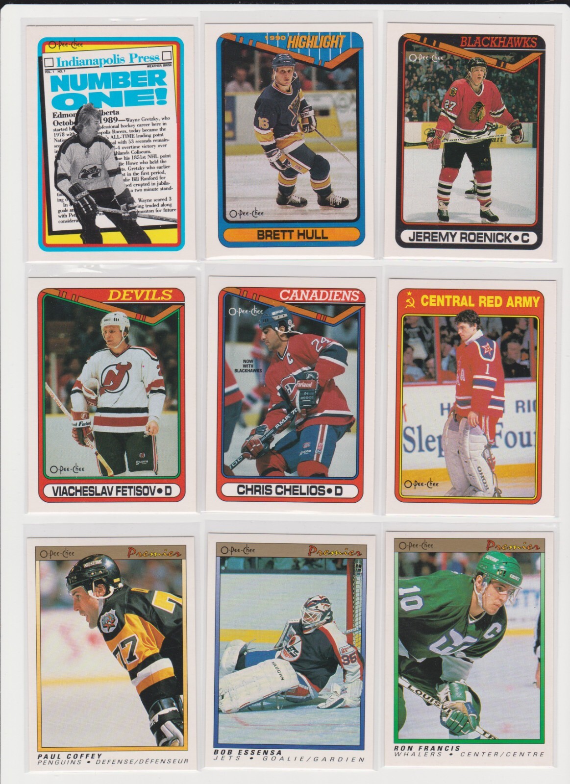 1990-91 O-Pee-Chee Hockey NM you pick base stars RC rookie insert Premier OPC