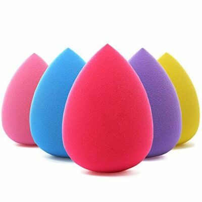 Beakey 5 Pcs Makeup Blender Beauty Sponge Set -pink And White Color