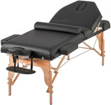 Massage Bed 3 Fold Portable Massage Table 30in Wide Lash Bed PU Leather 4InThick