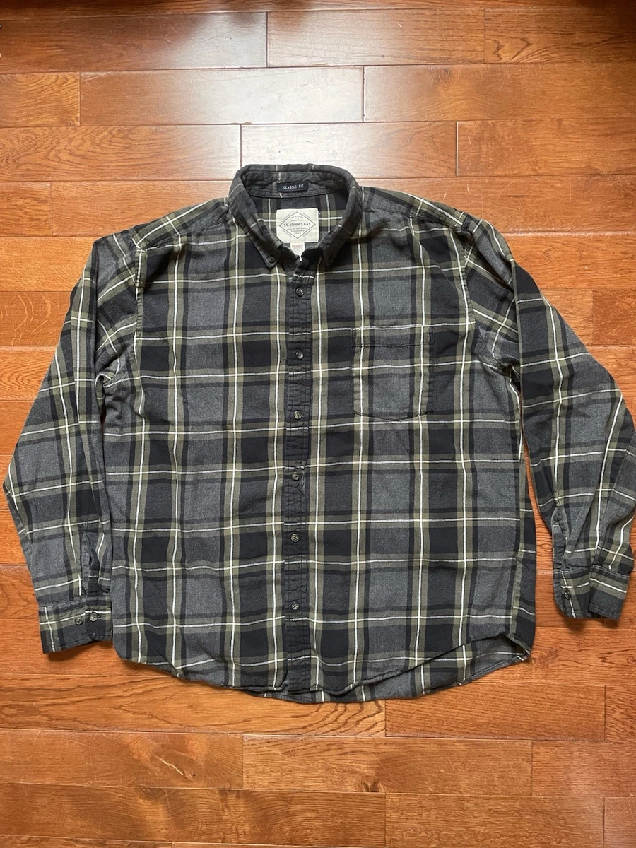 Chemise Homme St. John's Bay Taille XXL - Gris Foncé - Coton - Occasion Très Bon état