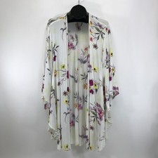 Torrid Crepe Shirttail Kimono Women's Plus Size 3/4 3X-4X Floral Rayon Spring