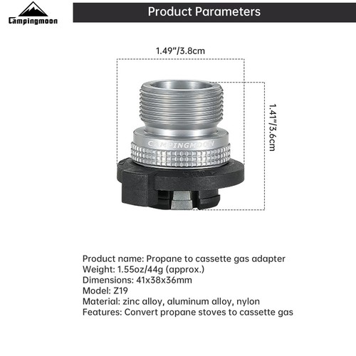 Campingmoon Butane to Propane Adapter Converter 8oz Nozzle Type Butane Canist... - Picture 8 of 8