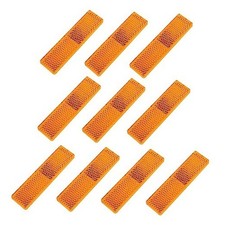 Orange Self Adhesive Rectangle Safety Reflectors - 10 Pack - Orange-A26