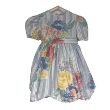CI Castro Vintage Floral Toddler Girls Dress Size 2T Ruffled Underskirt