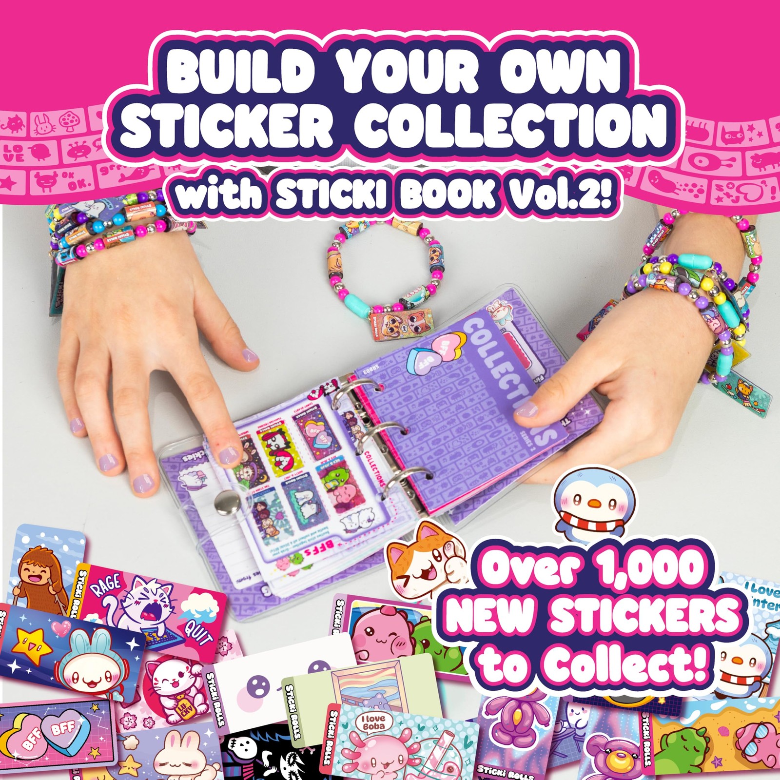 STICKI Rolls Sticki Book - The Original Wearable Shareable Toy Sticker Bracel...