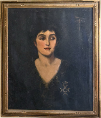 Orig 1925 NYC Harry Watrous O/C~Lovely Woman W/Croix De Guerre Weathervane 24X27