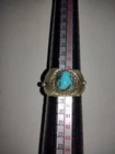 Vintage  Native American Sterling Silver Blue turquoise Ring size 8.5 Handmade