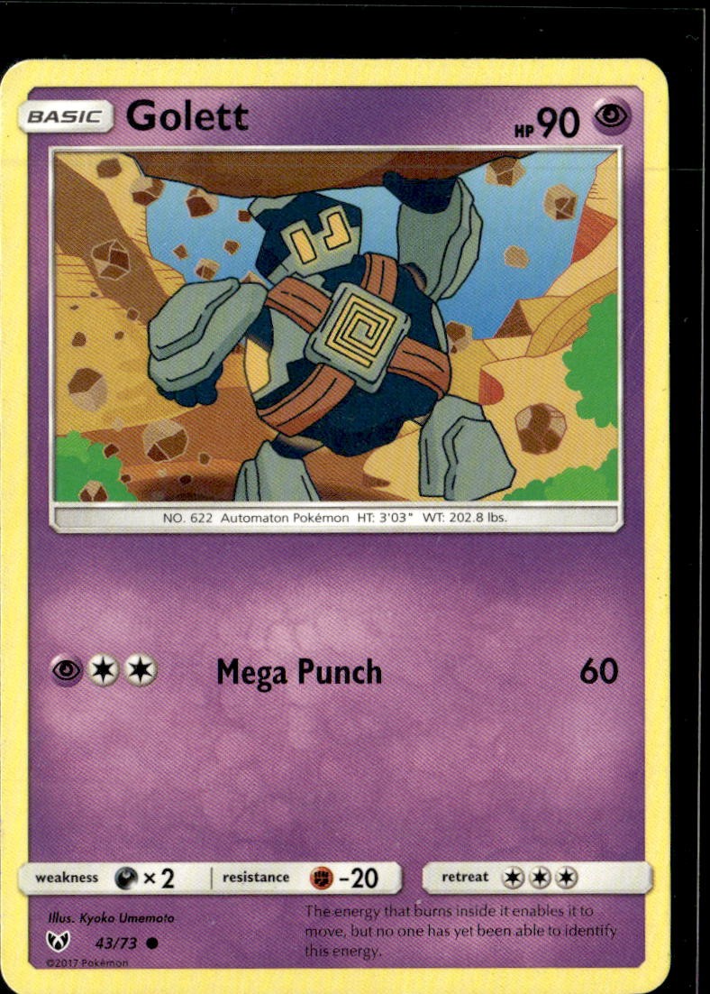 Pokemon Golett 43/73 Shining Legends Non Holo Common  2 Card Lot LP