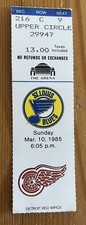3/10/85 BLUES/RED WINGS HOCKEY TICKET STUB-DOUG WICKENHEISER HAT TRICK/3 GOALS