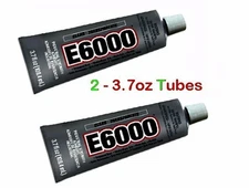 E6000 Industrial Adhesive  - 2 Tubes - Clear 3.7 ~ Strong Craft Bond Cement