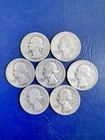1934-1939-P QTY 7 30s Washington Quarter Philadelphia SF Denver 90% Silver NR