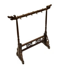 THY COLLECTIBLE Rosewood 12 Pin Calligraphy Sumi Drawing Brush Pen Hanger Rack