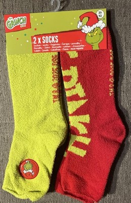 2er - Pack Frottee Socken - The Grinch - Gr. 39 - 42 -