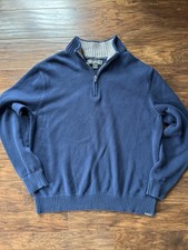 Eddie Bauer 1/2 Zip Sweater Men s Size XL Navy Blue EUC