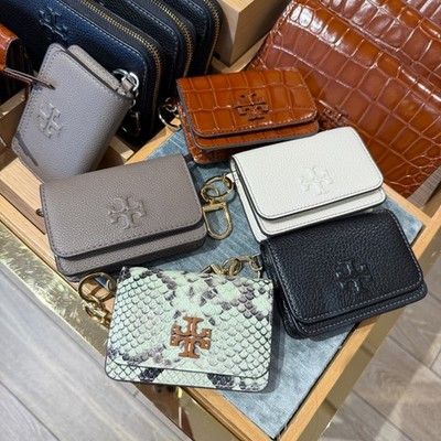 Tory Burch Thea Flap Card Case Key Ring Coin Pouch Wallet 159428