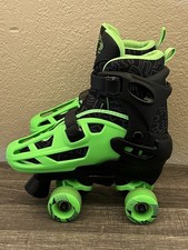 Roller Derby Boys 2-in-1 Roller/Inline Skates Black/ Green, Size 3-6