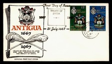 DR WHO 1967 ANTIGUA FDC BREDA TREATY ANIV CACHET COMBO M55657