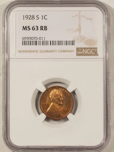 New Listing1928-S LINCOLN CENT - NGC MS-63 RB