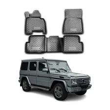 OMAC Floor Mats Liner for Mercedes G Class W463 1999-2018 Rubber TPE Black 4Pcs