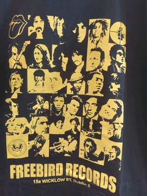 Freebird Records T-Shirt XL Bob Dylan Lucinda Williams Beatles Ramones Bowie NEU