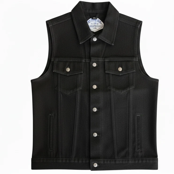 Men's Black Denim Vest