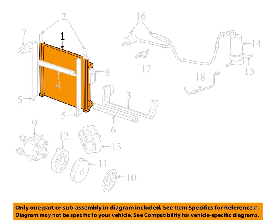 Condensador de CA cabina regular compatible con 98-09 Ranger 1410087 Foto 3 de 4