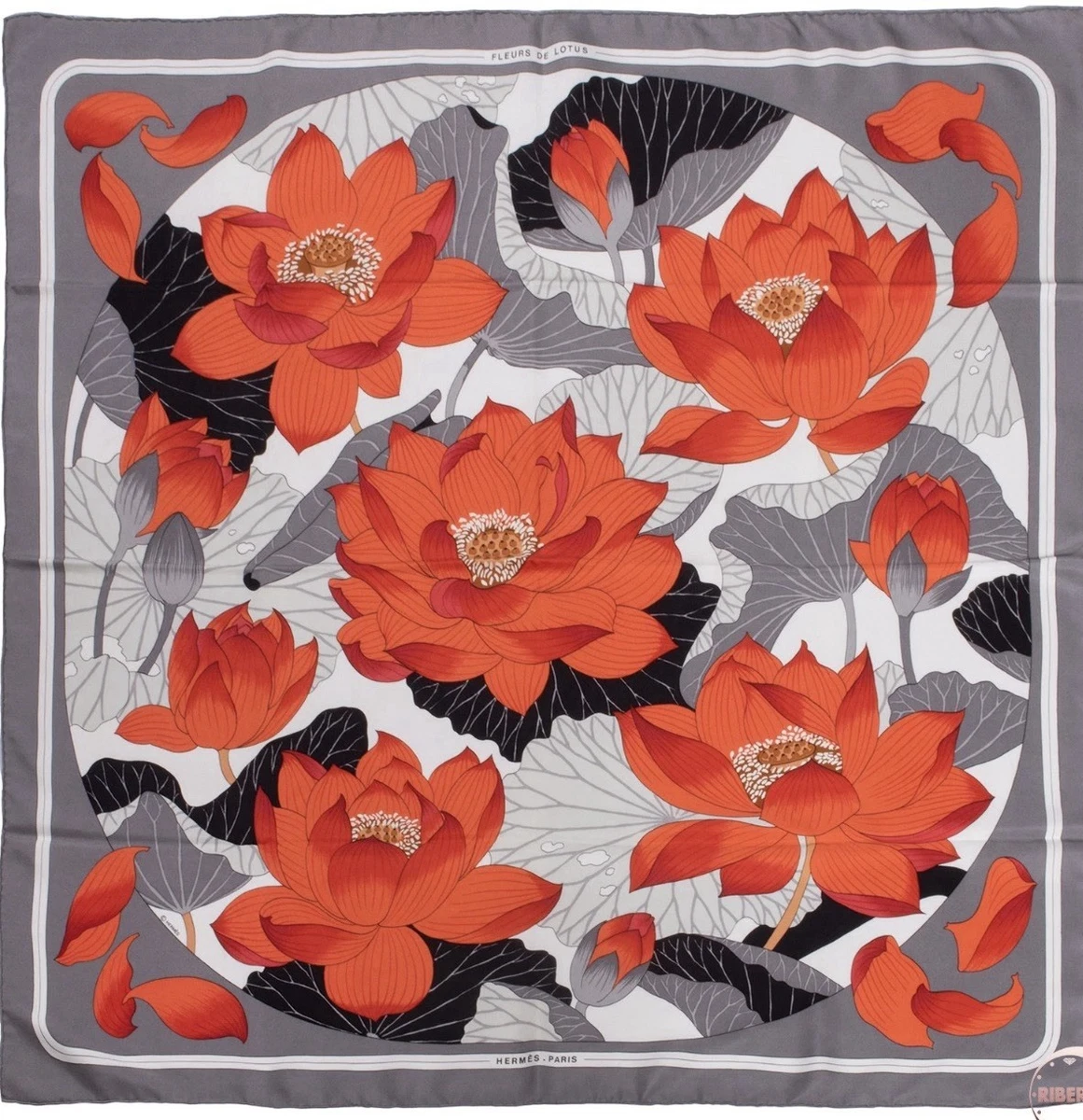 Hermes Fleurs De Lotus Scarf for sale | eBay