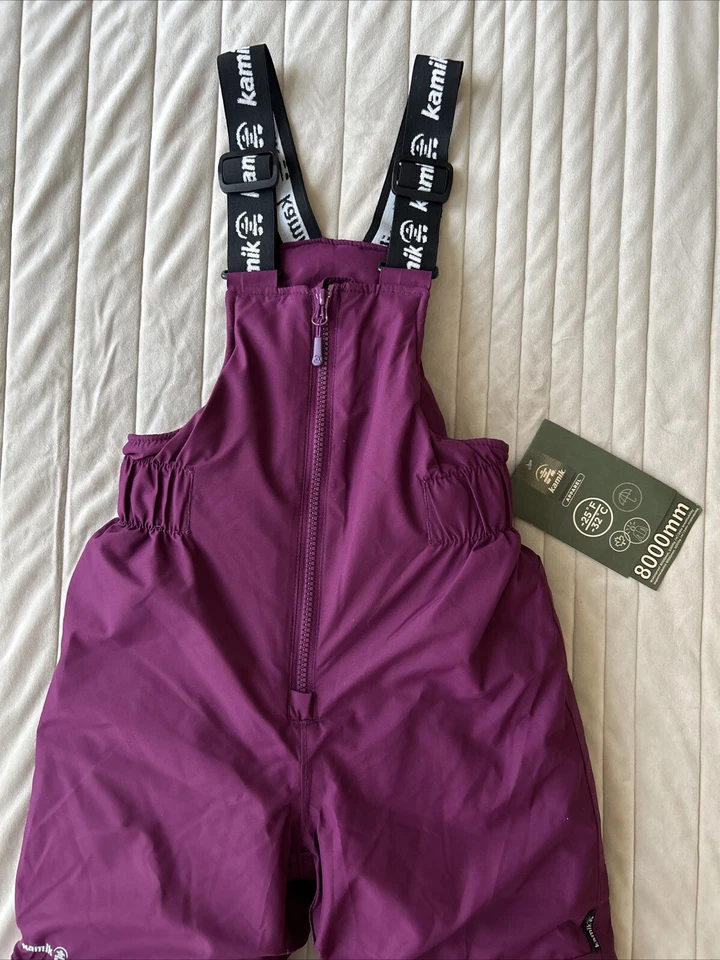 Nuevo Kamik Niños Púrpura Impermeable Winkie Nieve Mono Pantalones Talla 6 Foto 2 de 4