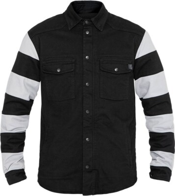 Motorrad John Doe Prison Motoshirt Hemd Herren (schwarz/weiß) Gr: XXL