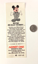 UNUSED EXPIRED Disneyland Park ReAdmission Ticket 1978 new Matterhorn preview