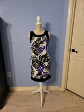 AB Studio Size 4 Dress Womens Multicolored Sleeveless Sheath Round Neck 