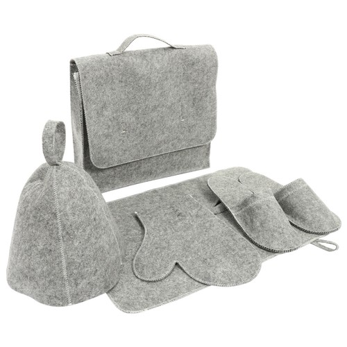 Sauna Duschkappe Handschuhe Slipper -Aufbewahrungstasche Baby Saunahut Aus Filz - Bild 4 von 12