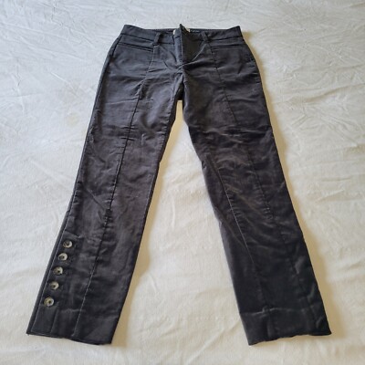 Anthropologie Women s Black Velvet Pants Size 2 Gothic Whimsy Goth Dark Academia