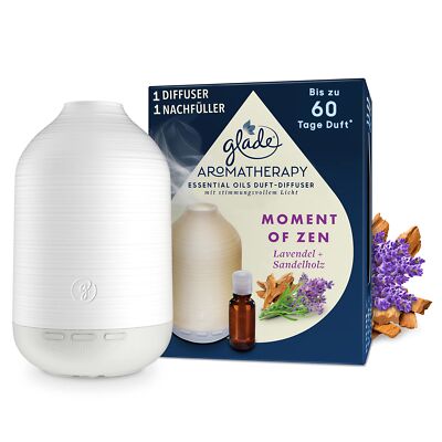 Glade Aromatherapy Essential Oils Fragrance Diffuser Starter Set Refill, Moment