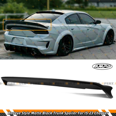 FOR 15-23 DODGE CHARGER AMPP REDEYE STYLE MATT BLACK HIGHKICK TRUNK SPOILER WING